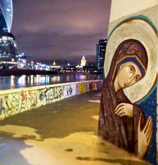 <em>Street art</em> religiosa a Mosca